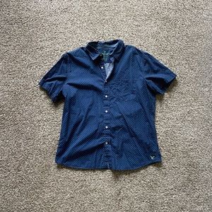 Blue/White Polka Dot American Eagle Button Up Shirt